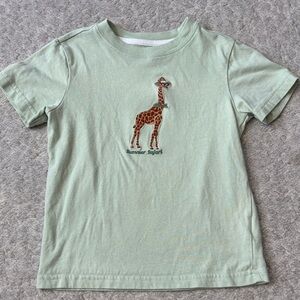 Janie and Jack Safari Green Tee with Giraffe